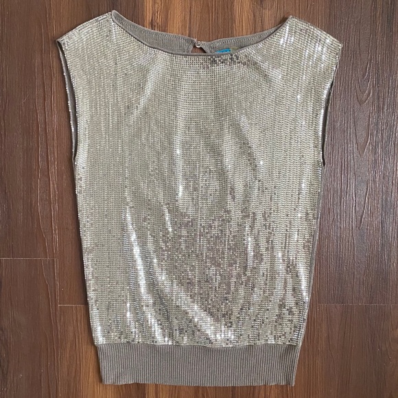 Gray silver sequin keyhole back backless top - Picture 6 of 10